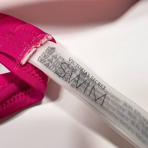 Victoria Secret 38D Bombshell Push Up Bikini Top Add 2 Cups Sunrise Ombre Orange - Picture 6 of 7